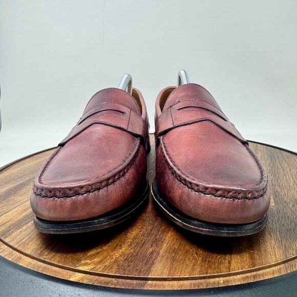 Allen Edmonds Cavanaugh Shoes Men\'s 11 D Oxblood Leather Dress Penny Loafers main image 14
